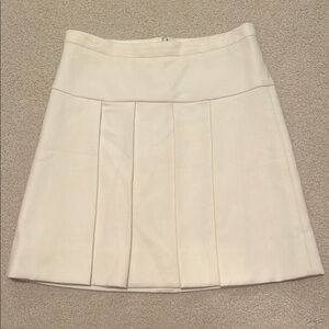 Pleated Cream J.Crew Mini Skirt